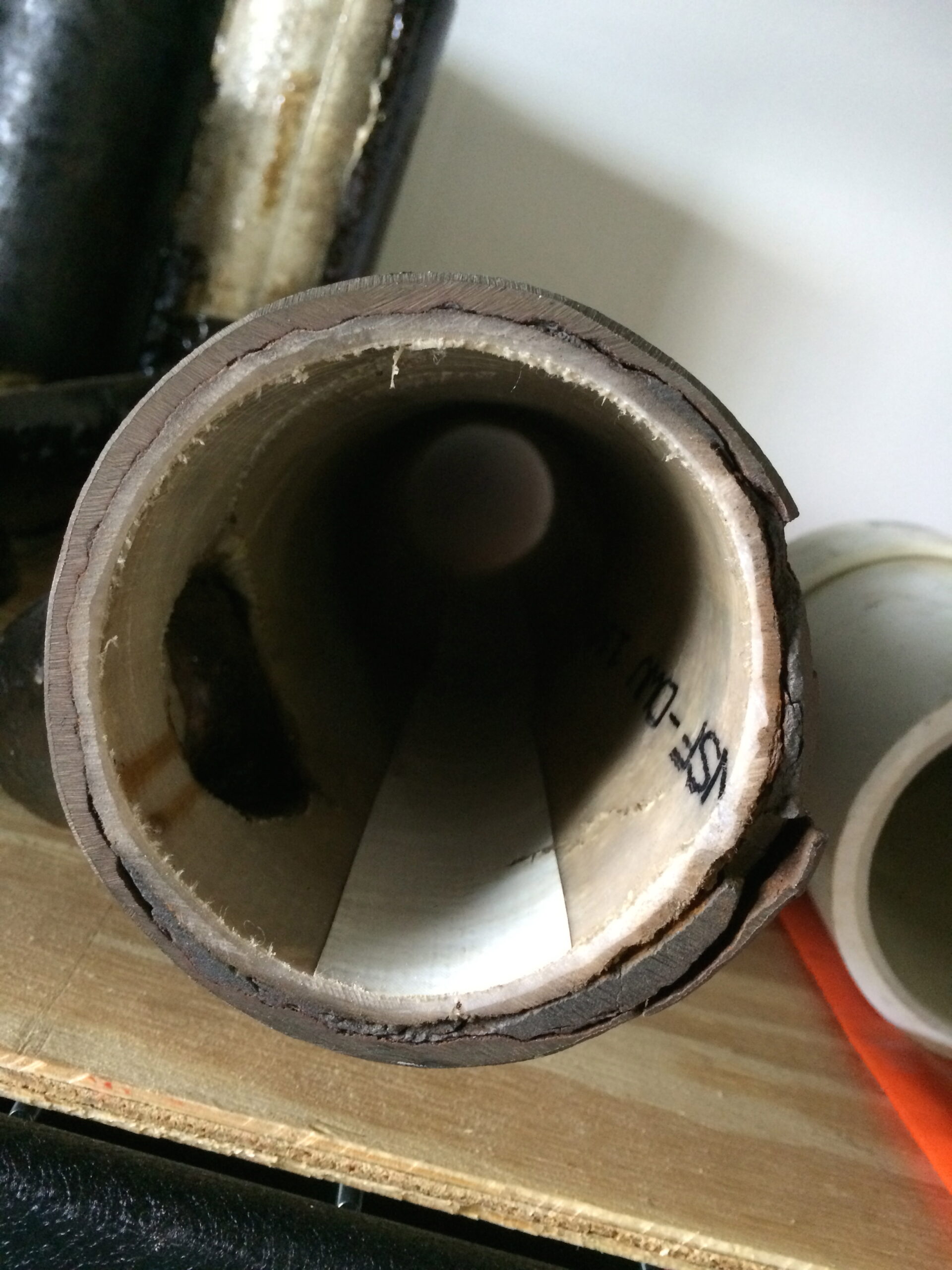 Re-Instate CIPP vertical pipe liner cutaway