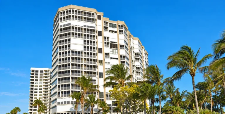 The 18-story Beach Club condominium tower in Naples, Florida