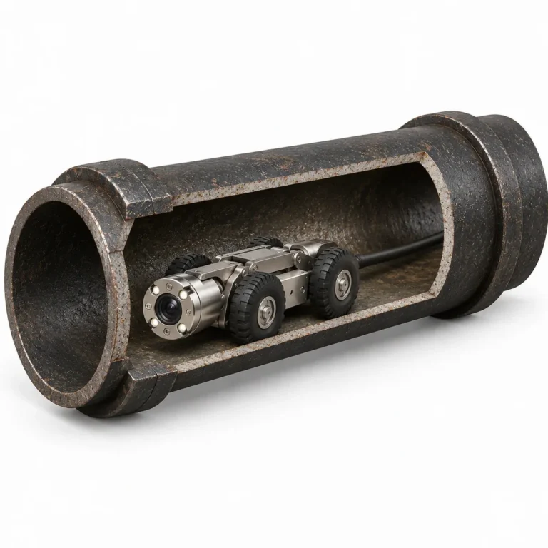 Push camera evaluating the inside of a drain line