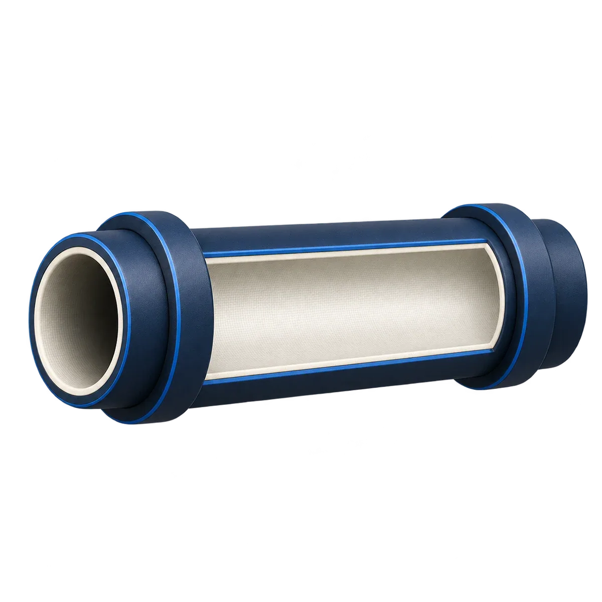 A cured-in-place liner inside a buried sewer pipe